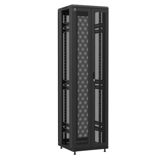 Baie en kit Ligne 1200 47U 600x600mm, porte avant : Double Nid d'Abeille, porte arrière : Double Nid d'Abeille, sans panneaux latéraux main product photo