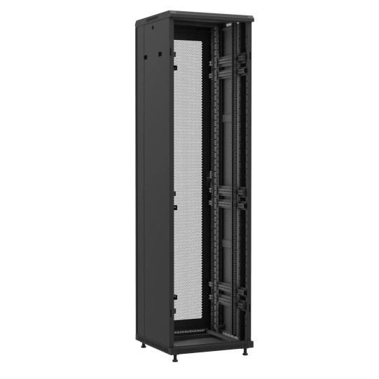 Baie en kit Ligne 1200 47U 600x600mm, porte avant : Sans Porte, porte arrière : Simple Nid d'Abeille, avec panneaux latéraux main product photo