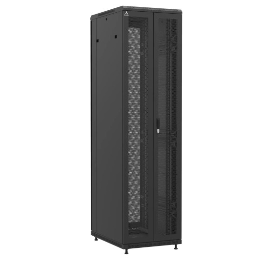 Baie en kit Ligne 1200 47U 600x800mm, porte avant : Double Nid d'Abeille, porte arrière : Double Nid d'Abeille, avec panneaux latéraux main product photo