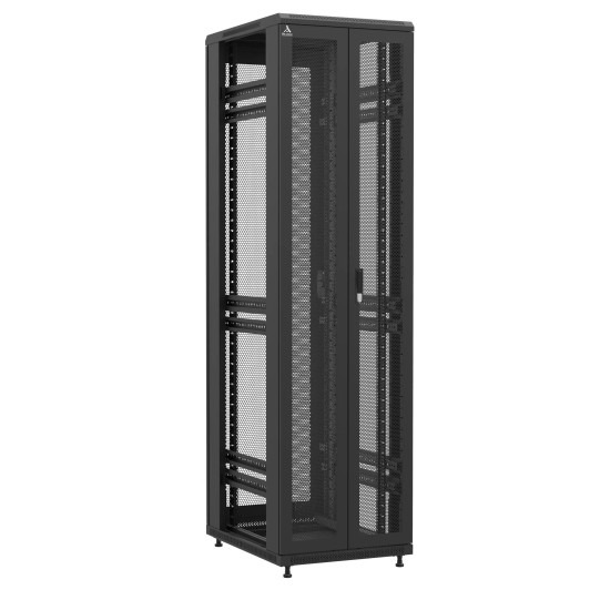 Baie en kit Ligne 1200 47U 600x800mm, porte avant : Double Nid d'Abeille, porte arrière : Simple Nid d'Abeille, sans panneaux latéraux main product photo