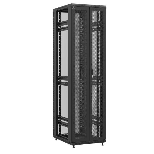 Baie en kit Ligne 1200 47U 600x800mm, porte avant : Double Nid d'Abeille, porte arrière : Simple Verre, sans panneaux latéraux main product photo