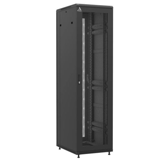 Baie en kit Ligne 1200 47U 600x800mm, porte avant : Simple Nid d'Abeille, porte arrière : Simple Nid d'Abeille, avec panneaux latéraux main product photo