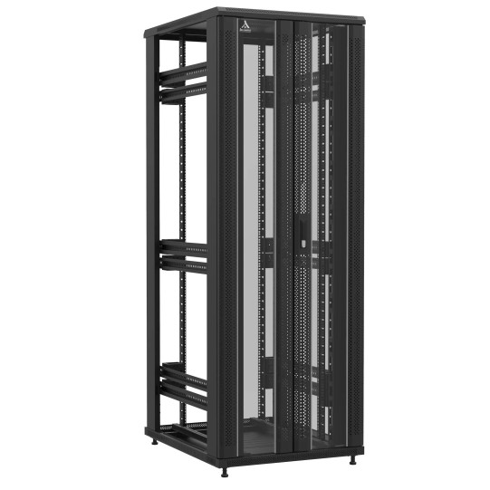Baie en kit Ligne 1200 47U 800x1000mm, porte avant : Double Verre, porte arrière : Sans Porte, sans panneaux latéraux main product photo