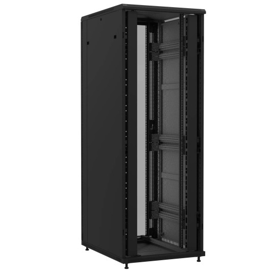 Baie en kit Ligne 1200 47U 800x1000mm, porte avant : Sans Porte, porte arrière : Simple Verre, avec panneaux latéraux main product photo