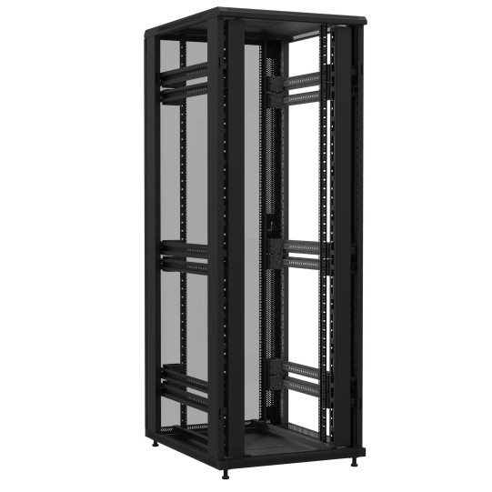 Baie montée Ligne 1200 47U 800x1000mm, porte avant : Sans Porte, porte arrière : Simple Verre, sans panneaux latéraux main product photo