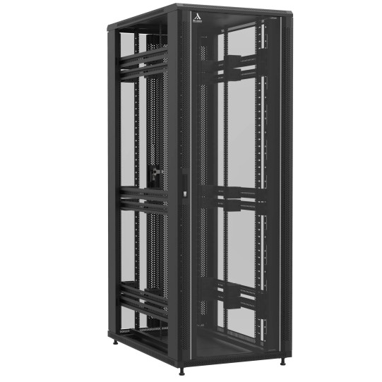 Baie en kit Ligne 1200 47U 800x1200mm, porte avant : Simple Verre, porte arrière : Double Verre, sans panneaux latéraux main product photo