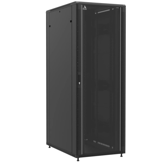Baie en kit Ligne 1200 47U 800x1200mm, porte avant : Simple Verre, porte arrière : Simple Nid d'Abeille, avec panneaux latéraux (71293) main product photo