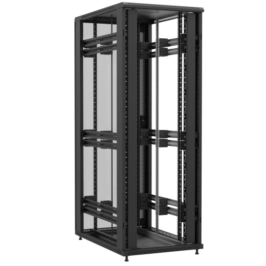 Baie montée Ligne 1200 47U 800x1200mm, porte avant : Sans Porte, porte arrière : Simple Verre, sans panneaux latéraux main product photo