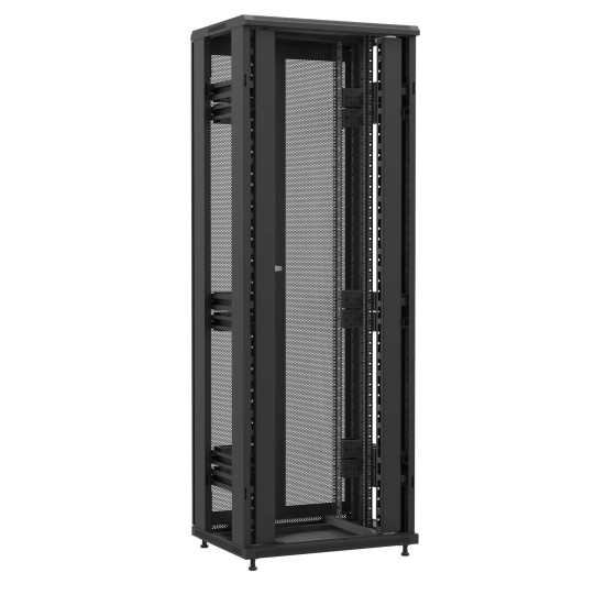 Baie en kit Ligne 1200 47U 800x600mm, porte avant : Sans Porte, porte arrière : Double Nid d'Abeille, sans panneaux latéraux main product photo