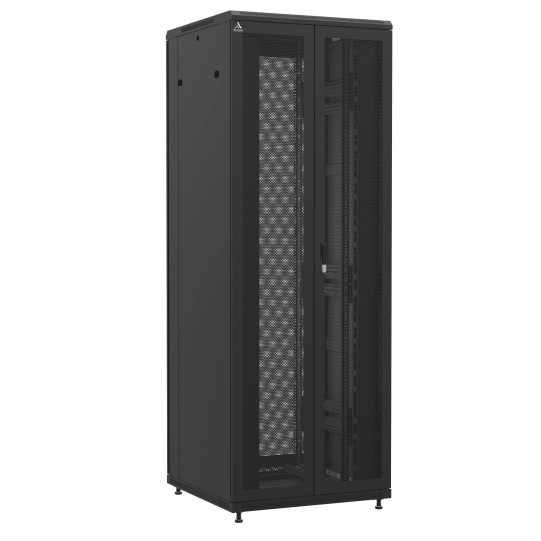 Baie en kit Ligne 1200 47U 800x800mm, porte avant : Double Nid d'Abeille, porte arrière : Double Nid d'Abeille, avec panneaux latéraux main product photo