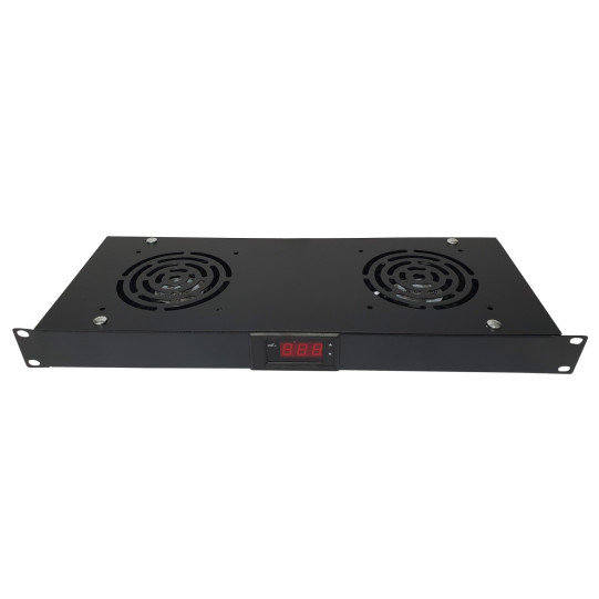 Unité de 2 ventilateurs avec thermostat 1U – Prof. 20 cm main product photo