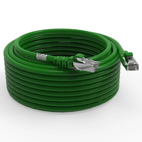 Cordon RJ45 cat7 SFTP 100 Ohms LSOH surmoulé vert 10m main product photo