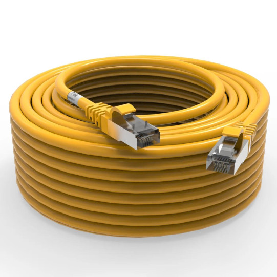 Cordon RJ45 cat7 SFTP 100 Ohms LSOH surmoulé jaune 20m main product photo