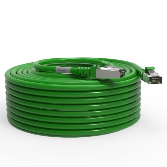 Cordon RJ45 cat7 SFTP 100 Ohms LSOH surmoulé vert 30m main product photo