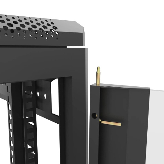 En kit - Baie de brassage 31U 600x600x1585mm (LxPxH) 500kg, Porte avant en verre / Porte arrière panneau plein, Sans panneaux latéraux