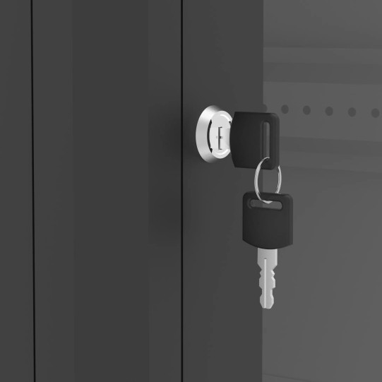 En kit - Baie de brassage 31U 600x600x1585mm (LxPxH) 500kg, Porte avant en verre / Porte arrière panneau plein, Sans panneaux latéraux