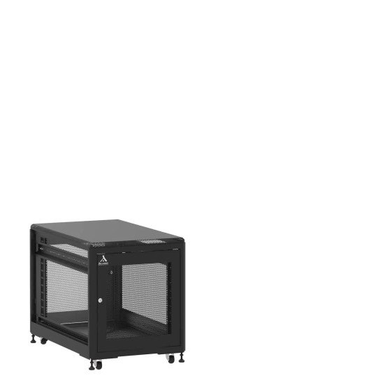 En kit - Mini baie de brassage 12U 600x1000x740mm (LxPxH) 500kg, Porte avant et arrière nid d'abeille, Sans panneaux latéraux main product photo