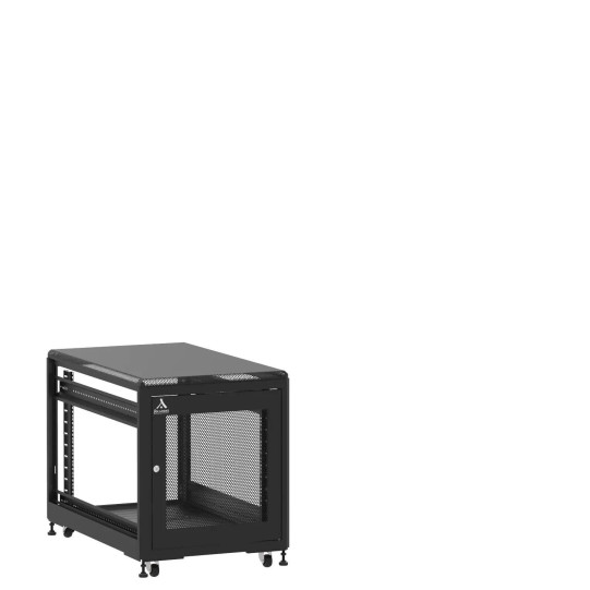 En kit - Mini baie de brassage 12U 600x1000x740mm (LxPxH) 500kg, Porte avant nid d'abeille / Sans porte arrière, Sans panneaux latéraux main product photo