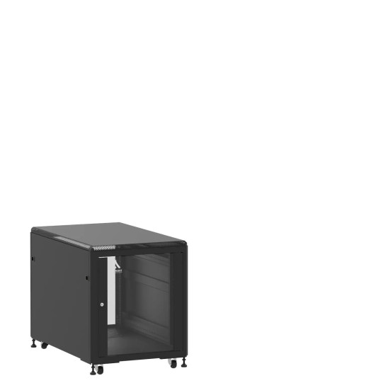 En kit - Mini baie de brassage 12U 600x1000x740mm (LxPxH) 500kg, Porte avant en verre / Sans porte arrière main product photo