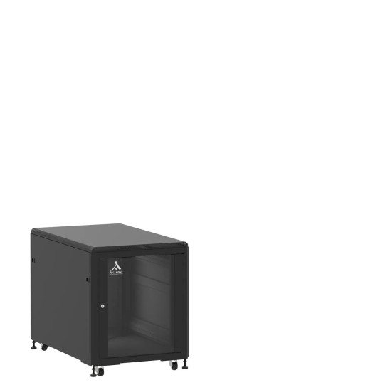 Mini baie de brassage 12U 600x1000x740mm (LxPxH) 500kg, Porte avant en verre/Porte arrière panneau plein 72500 main product photo