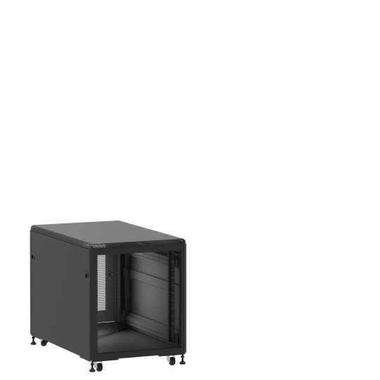 Mini baie de brassage 12U 600x1000x740mm (LxPxH) 500kg, Sans porte avant / Porte arrière nid d'abeille main product photo