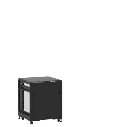 En kit - Mini baie de brassage 12U 600x600x740mm (LxPxH) 500kg, Porte avant panneau plein / Porte arrière en verre, Sans panneaux latéraux main product photo