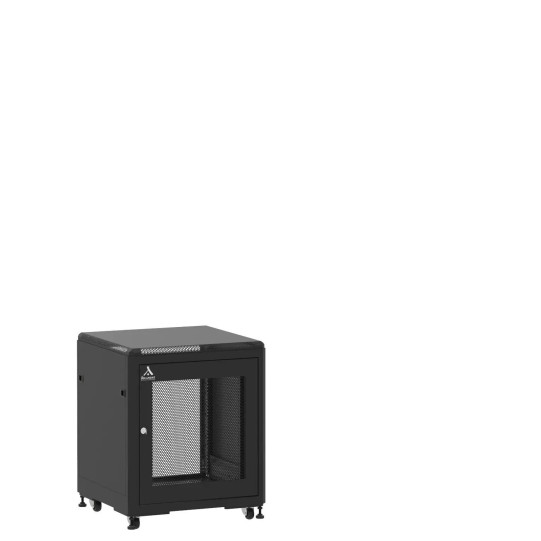 En kit - Mini baie de brassage 12U 600x600x740mm (LxPxH) 500kg, Porte avant nid d'abeille / Sans porte arrière main product photo