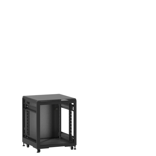 Mini baie de brassage 12U 600x600x740mm (LxPxH) 500kg, Sans porte avant / Porte arrière panneau plein, Sans panneaux latéraux main product photo