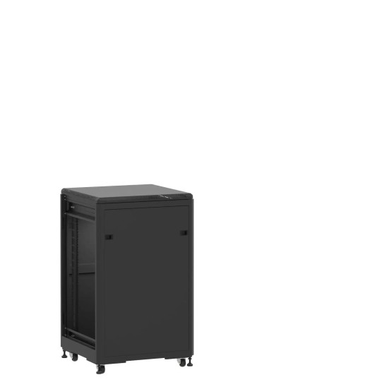En kit - Baie de brassage 18U 600x600x1007mm (LxPxH) 500kg, Porte avant et arrière panneau plein, Sans panneaux latéraux main product photo