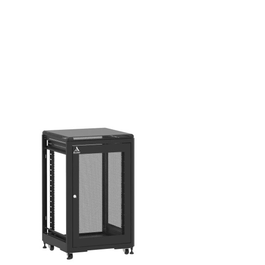 En kit - Baie de brassage 18U 600x600x1007mm (LxPxH) 500kg, Porte avant nid d'abeille / Sans porte arrière, Sans panneaux latéraux main product photo