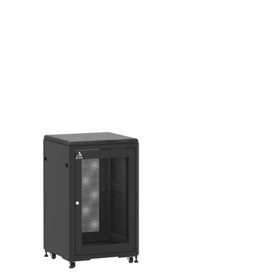 Baie de brassage 18U 600x600x1007mm (LxPxH) 500kg, Porte avant/arrière nid d'abeille main product photo
