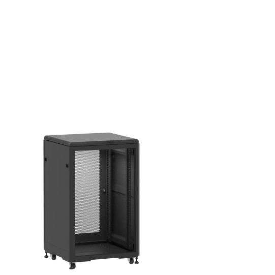 Baie de brassage 18U 600x600x1007mm (LxPxH) 500kg, Sans porte avant / Porte arrière nid d'abeille main product photo