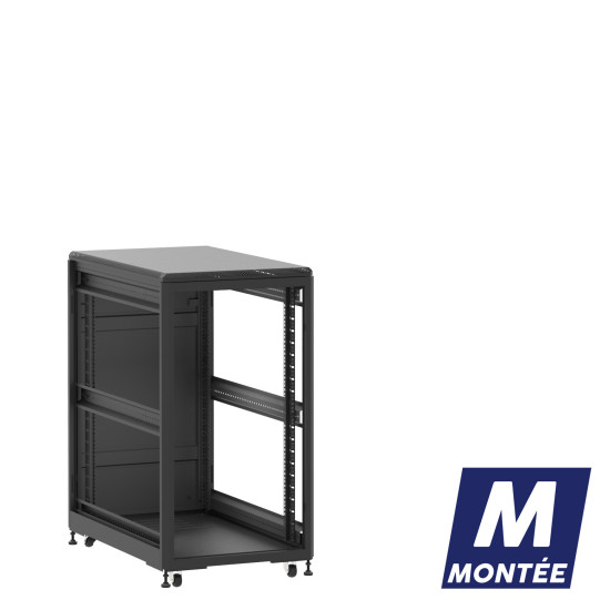 Baie de brassage 21U 600x1000x1141mm (LxPxH) 500kg, Sans porte avant / Porte arrière panneau plein, Sans panneaux latéraux main product photo