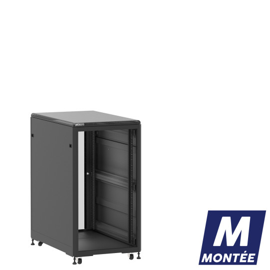 Baie de brassage 21U 600x1000x1141mm (LxPxH) 500kg, Sans porte avant / Porte arrière en verre main product photo