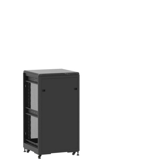 Baie de brassage 21U 600x600x1141mm (LxPxH) 500kg, Porte avant panneau plein / Porte arrière nid d'abeille, Sans panneaux latéraux main product photo