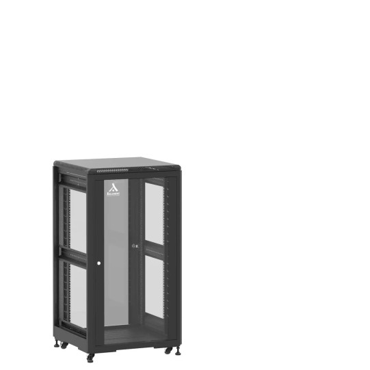 Baie de brassage 21U 600x600x1141mm (LxPxH) 500kg, Porte avant et arrière en verre, Sans panneaux latéraux main product photo