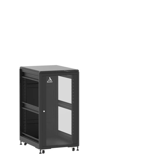 En kit - Baie de brassage 21U 600x800x1141mm (LxPxH) 500kg, Porte avant en verre / Porte arrière panneau plein, Sans panneaux latéraux main product photo