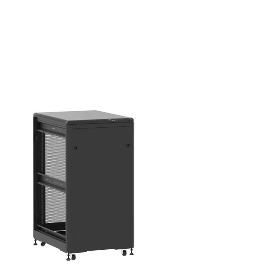 Baie de brassage 21U 600x800x1141mm (LxPxH) 500kg, Porte avant panneau plein / Porte arrière nid d'abeille, Sans panneaux latéraux main product photo