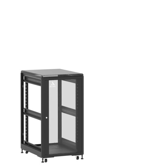 Baie de brassage 21U 600x800x1141mm (LxPxH) 500kg, Porte avant en verre / Sans porte arrière, Sans panneaux latéraux main product photo