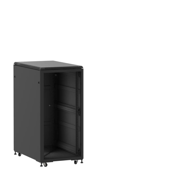 Baie 24U 600x1000mm, porte avant : Sans Porte, porte arrière : Simple Pleine, avec panneaux latéraux main product photo