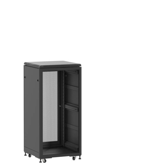 En kit - Baie 24U 600x600mm, porte avant : Sans Porte, porte arrière : Simple Nid d'Abeille, avec panneaux latéraux main product photo