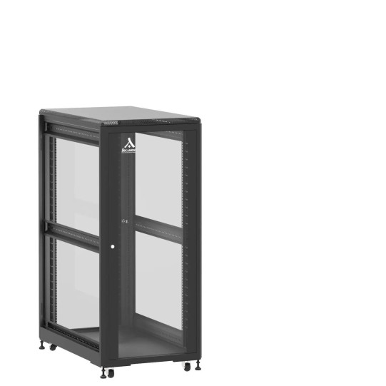 En kit - Baie de brassage 27U 600x1000x1407mm (LxPxH) 500kg, Porte avant et arrière en verre, Sans panneaux latéraux main product photo