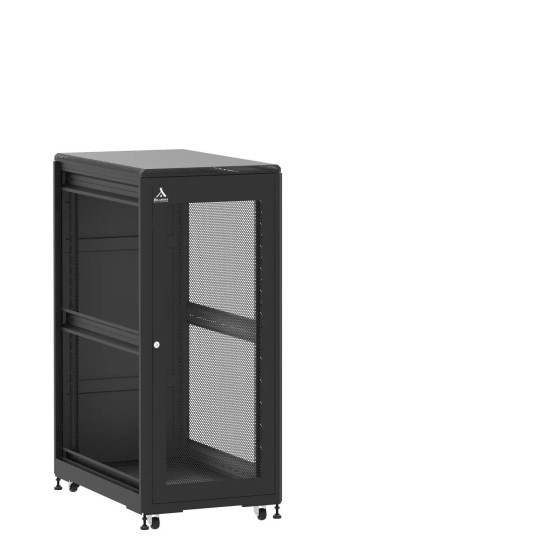 Baie de brassage 27U 600x1000x1407mm (LxPxH) 500kg, Porte avant nid d'abeille / Porte arrière panneau plein, Sans panneaux latéraux main product photo