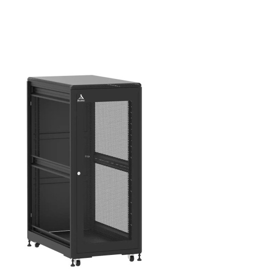 Baie 27U 600x1000mm, porte avant : Simple Nid d'Abeille, porte arrière : Simple Pleine, sans panneaux latéraux main product photo