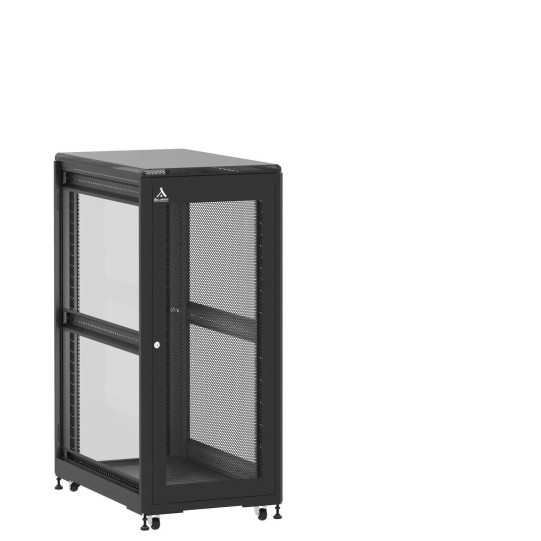 Baie de brassage 27U 600x1000x1407mm (LxPxH) 500kg, Porte avant nid d'abeille / Porte arrière en verre, Sans panneaux latéraux main product photo
