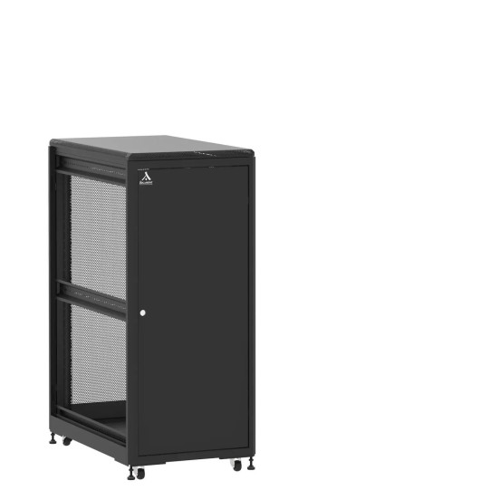 Baie 27U 600x1000mm, porte avant : Simple Pleine, porte arrière : Simple Nid d'Abeille, sans panneaux latéraux main product photo