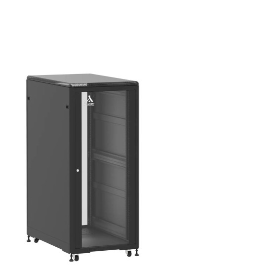 Baie de brassage 27U 600x1000x1407mm (LxPxH) 500kg, Porte avant en verre / Sans porte arrière main product photo