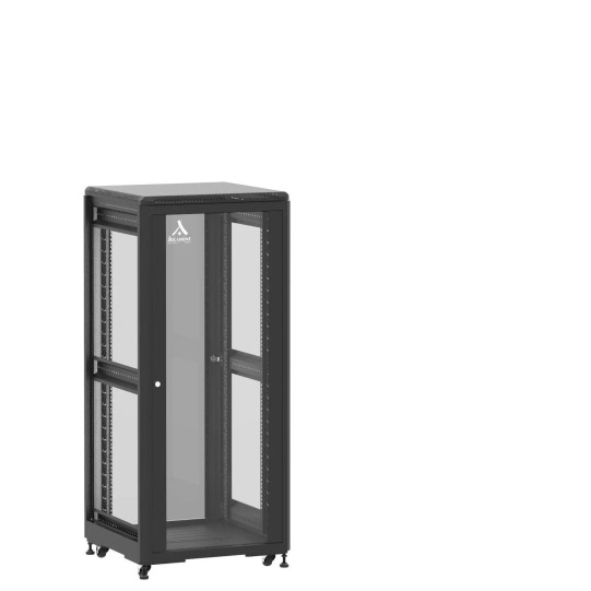 En kit - Baie de brassage 27U 600x600x1407mm (LxPxH) 500kg, Porte avant et arrière en verre, Sans panneaux latéraux main product photo