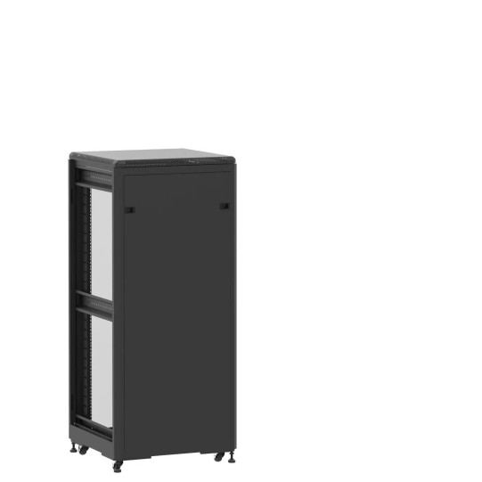 Baie de brassage 27U 600x600x1407mm (LxPxH) 500kg, Porte avant panneau plein / Porte arrière en verre, Sans panneaux latéraux main product photo
