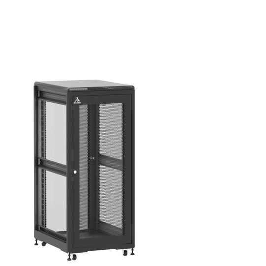 En kit - Baie de brassage 27U 600x800x1407mm (LxPxH) 500kg, Porte avant nid d'abeille / Porte arrière en verre, Sans panneaux latéraux main product photo